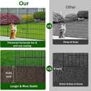 5 Panel No Dig Decorative Garden Fence with Gate - 48in H x 11.4 ft L, Tall Animal Barrier for Dogs Rabbits, Rustproof Metal Wire Panels for Yard, Patio, and Outdoor Border Use