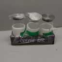 Glass Coffee Containers with Shelf 3x 47oz Coffee Station Organizer Glass Coffee Bean Storage with Spoon Coffee Canister Set Jars for Coffee Bean Ground Nuts (Black-3 Pack)