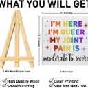 2 x LGBT Pride Month Gifts for Men Women, LGBT Rainbow Progress Pride Lesbian Gay Queer Home Office Desk Decor, LGBTQ Equality Decor Sign, Pain Is Moderate severe
