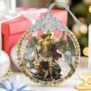 Stained Glass Ornaments, 2025 Christmas Ornament, Christmas Tree Ornament, Heirloom Keepsake, Gift Exchange, Gifts Idea - Archangel Michael