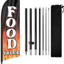 Food Truck Advertising Swooper Flag Banner, Feather Flag With Pole and Ground Stake, 8Ft Advertising Banner Sign for Business
