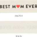 VATIN Best Mom Herringbone Cotton Twill Tape Ribbon, Mothers Day Ribbon, 5/8" x12 Yd Natural 100% Cotton for Mothers Day Gifts, Bows & Home Decor