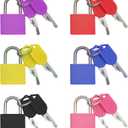 Bonsicoky 6 Pack Suitcase Locks with Keys - Multicolor Metal Luggage Padlocks - Mini Keyed Padlocks for Suitcase, Backpack, Boxes, Travel Bags, Locker