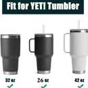 32 oz Replacement Lid for Yeti Lids, Splash Resistant 32 oz Straw Mug, BPA Free with 4 Silicon rubber Gaskets O-Ring (2 Pack)