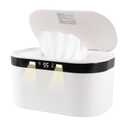 Baby Wipe Warmer, Wet Wipe Warmer 5 Modes of Temperature Heating Control Dual Heat for Baby's Comfort Large Capacity Wipes Dispenser Diaper Wipe Warmer with Night Light, Whit