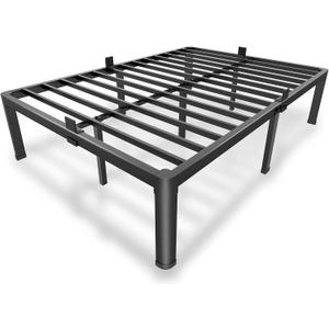 MAF 14 Inch Full Size Metal Platform Bed Frame with Round Corner Legs, 3000 LBS Heavy Duty Steel Slats Support, Noise Free, No Box Spring Needed, Easy Assembly