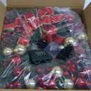 Christmas Wreaths for Front Door with Bow, 16" Christmas Door Wreath with Balls Berries & Pine Cones, Christmas Wreath for Door Home Wall Outdoor Decor