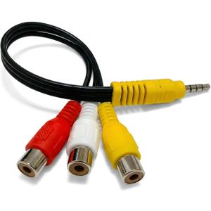 3 x AV Adapter, AV in Adapter Cable, 3.5mm Male to 3 RCA Female Video AV Component Adapter Cable for TV & Home Theater