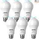 lanyue Motion Sensor Light Bulb,Activated Detector Light Bulb Indoor,Dusk to Dawn Security Bulb,13W Equivalent 100W,E26 Base 6000K Daylight,6 Packs