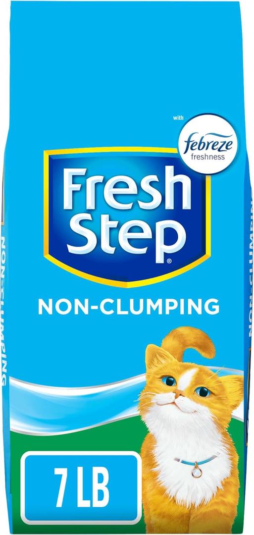 Fresh Step Non Clumping Cat Litter with Febreze Freshness, Lightweight and High-Absorbing Formula with Odor Control, 7 lb. Bag