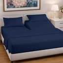 Split Head King Sheets Set - Top Split King Sheets for Adjustable Beds, Easy-Fit Split Head King Mattress - Flex Split Top King Sheets, Easy-Fit, Breathable, Deep Pocket Split King Sheets - Navy Blue flex top king /split head