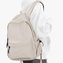 Beige School Backpack for Girls Water Resistant High School Book Bag Simple Backpack for Teens Boys Girls, Lightweight Middle School Back Pack Daypack