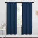 NICETOWN Bedroom Curtain Panels Blackout Draperies, Thermal Insulated Solid Grommet Blackout Curtains/Drapes (Moroccan Blue, 1 Pair, 34 by 72-inch)