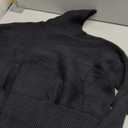 GeGekoko Womens Mock Neck Knit Cropped Sweaters Puff Sleeve Trendy Fall Ribbed Pullover Black, Large