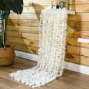 Janinka 6.5 Feet Wisteria Flower Garlands Faux Vine Flower Backdrop for Wall Arch Garden Home Wedding Decoration (Milky White,12 Packs)