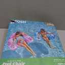 SLOOSH Inflatable Pool Floats Adult,2 Pack Pool Chairs with Cup Holders,Blow up Floats Chair,Hammock Noodle Mat Leaves Design for Relaxing Summer Water Fun Swimming Party Beach (Blue,Pink)