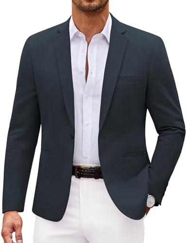 COOFANDY Men's Sports Coat Casual Blazer Slim Fit One Button Cotton Suit Jacket Formal Dress Wear XL