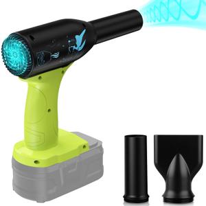 Jet Dry Mini Blower 90000 RPM Wind Speed 3-Speed Control Compatible with Ryobi 18V BatteryRechargeable Cordless Jet Fan Blower for Leaf Blower, Car and Outing Jobsite (Battery Not Included)