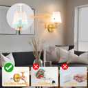 Nekhung Battery Operated Wall Sconces Set of 2, Wireless Wall Light with 10000mAh RGB Dimmable Magnetic Bulb, Rechargeable Wall Sconce with Remote Control for Bedroom Living Room