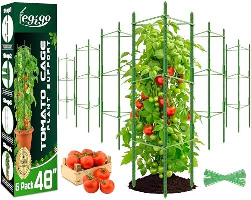 Legigo 4-Pack Tomato Cage for Garden Plant Support- Up to 48inch Garden Stakes Tomato Cage, Tomato Trellis for Potted Plants, Tomato Cages Plant Stakes for Climbing Vegetables Plants Flowers
