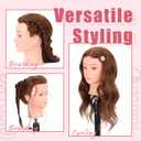 Mannequin Head Human Hair 22"-24" Female 100% Human Hair Mannequin Head Hair Styling Cosmetology Manikin Head Doll Head for Hairdresser with Clamp Holder and Tools (dark brown)