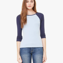 Women's Ladies Soft Rib 3/4-sleeve Raglan T-Shirt M