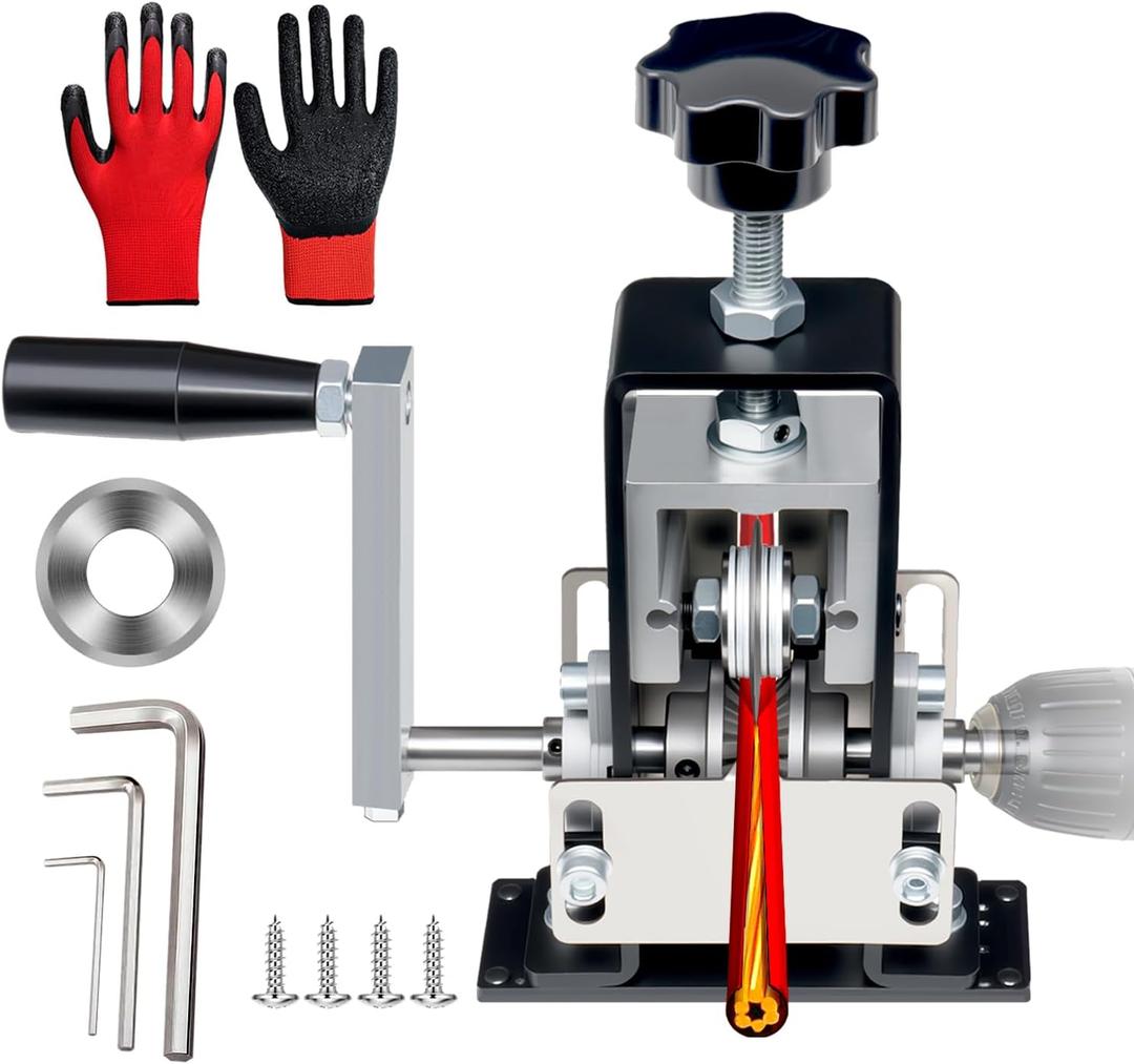TreVark Manual Wire Stripping Machine Gauge Wire 0.06-1 inches, Scrapping Copper Wire Peeler Machine, Drill Powered Hand Crank Wire Stripper Tool for Scrap Copper Recycling