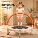 Happin 36'' Toddler Trampoline Indoor, Foldable Mini Trampoline for Kids Ages 2-6, ASTM Certified, Adjustable Handle, Safety Pad for Indoor & Outdoor, Baby Trampolines, for Boy & Girl
