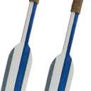 Meching 2 Pack 19.7 Inch Nautical Wooden Double Oar Decor with Rope Nautical Oar Paddles Wall Decor Door Hanging Ornament Beach Theme Home Decoration（Vintage blue）