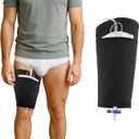 Catheter Leg Bag Holder, Ultra-Soft Fabric Comfortable & Breathable, Catheter Supplies for Foley Catheter Bag Stay in Place, Catheter Stabilization Device (Medium) (Black-1 Pack)