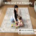 WITSHOCK Washable 4x6 Area Rugs Non Slip Low Pile - Soft Foldable Floor Rug for Bedroom, Living Room, Dining Room & Dorm, Light Blue Bathroom Rug with Anti-Skid Backing (Indoor Decor)