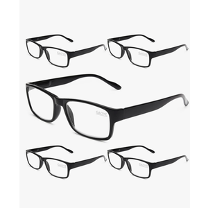 Gaoye Professional Reading Glasses for All Day - Computer Readers with Blue Light Protection - Value Pack, Color: B1-5 Pack Light Black, +1.0