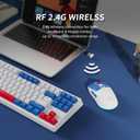 Computer Wireless Keyboard and Mouse Combo with Type-C Dongle for PC Laptop, 2.4 GHz Rechargeable RGB Backlit Creamy Keyboard Works with Windows & MacOS (Navy)