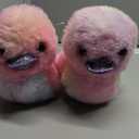2 x Rainbow glitter duck plush toy