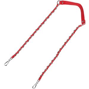 uxcell Purse Chain Strap, 47'' Leather Iron Flat Strap Handbag Chains Handles Shoulder Cross Body Replacement Red Silver Red, Silver