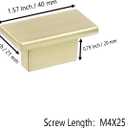 Mcredy 4 Pcs Cabinet Knobs Gold Rectangle Cabinet Pulls with Screws Zinc Alloy Modern Drawer Handles with Screws for Dresser Wardrobes Doors, 16mm/0.63" Hole Distance