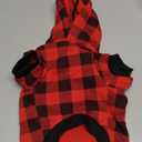 Dog Sweater Red Buffalo Plaid Pet Clothes Warm and Soft Breathable Cozy Small Pet Hoodies Dog Sweaters for Small Dogs with Pocket(S)