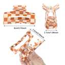Checkered Multicolored Rectangle Y2K Hair Barrettes and Claw Clips - 6 Pcs Strong Hold Hair Accessories for Thin & Thick Hair