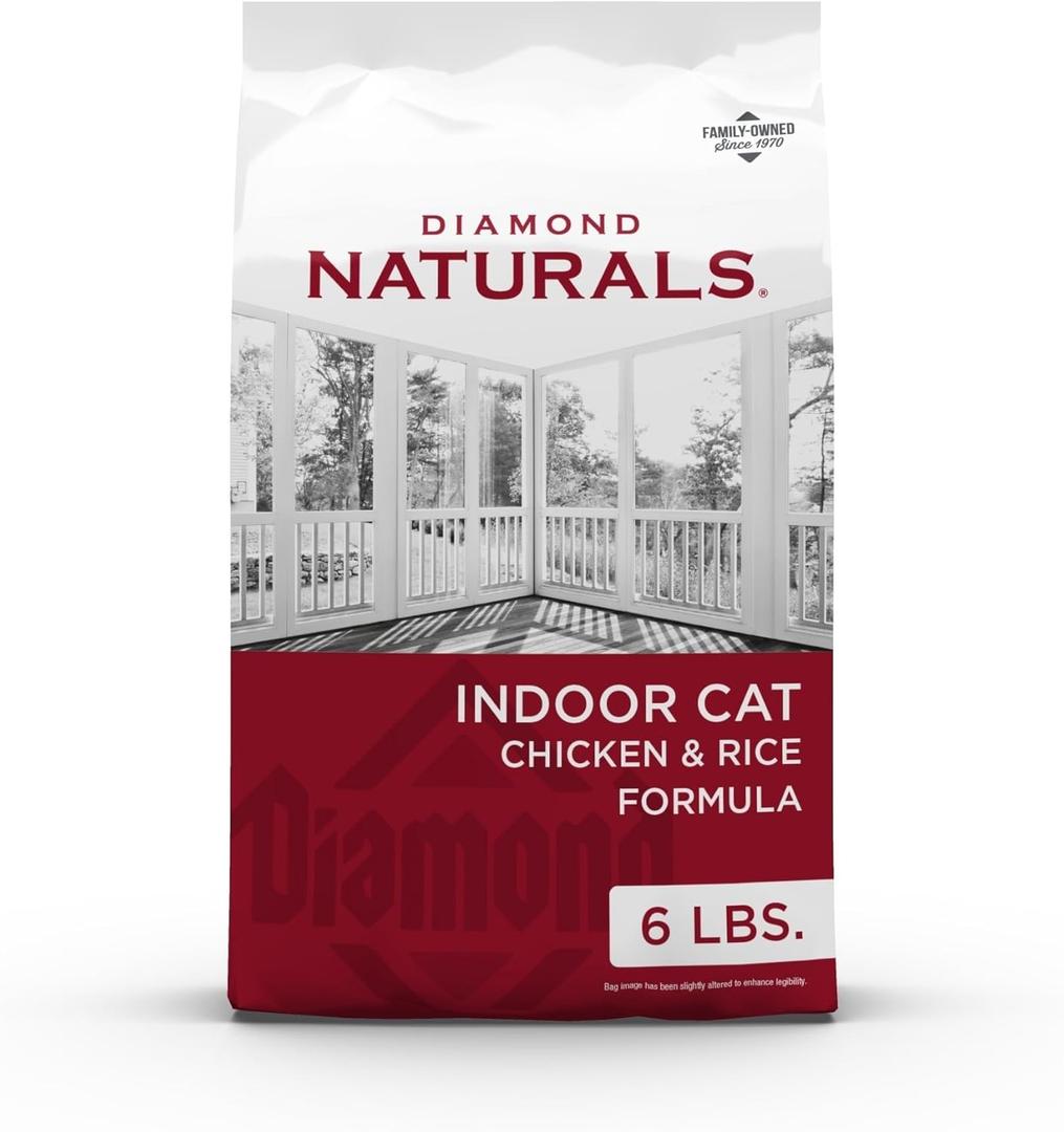 Diamond Naturals Premium Real Meat Recipe Dry Indoor Cat Food with Protein from Cage-Free Chicken, Antioxidants Probiotics to Support Healthy Immune and Digestive Systems 6lb (6 Pound (Pack of 1))