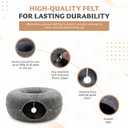 MeowMansion - Indoor Cat Tunnel Bed - Scratch Resistant Peekaboo Cave Donut Shape - Multifunctional Playground, Caves, Toys (Grey)