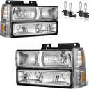 Headlights with High/Low Beam Bulbs for 94-98 GMC C/K 1500 2500