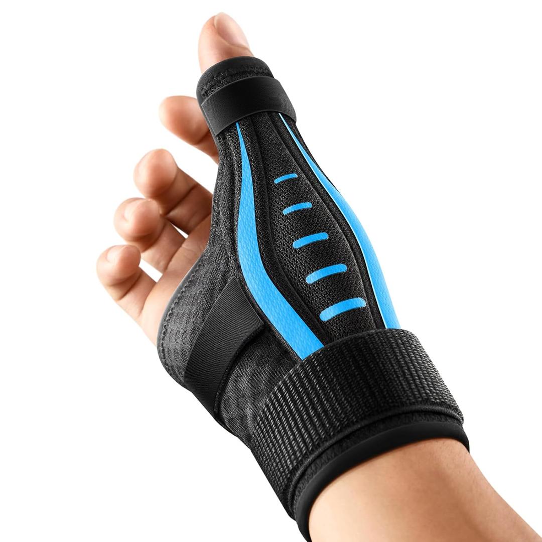 Thumb Brace Right/Left Hand, Thumb Spica Splint Hand Brace for Arthritis Pain and Support, Ergonomical Thumb Stabilizer for Trigger Thumb, CMC, De Quervains Tenosynovitis Pain Relief(L/XL Blue) (L)