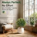 24.8" Artificial Cedar Topiary Ball Trees Set, 2 Pack Faux Cypress Plants UV Resistant Pine Shrubs Fake Bushes for Outdoor Indoor Front Porch Garden