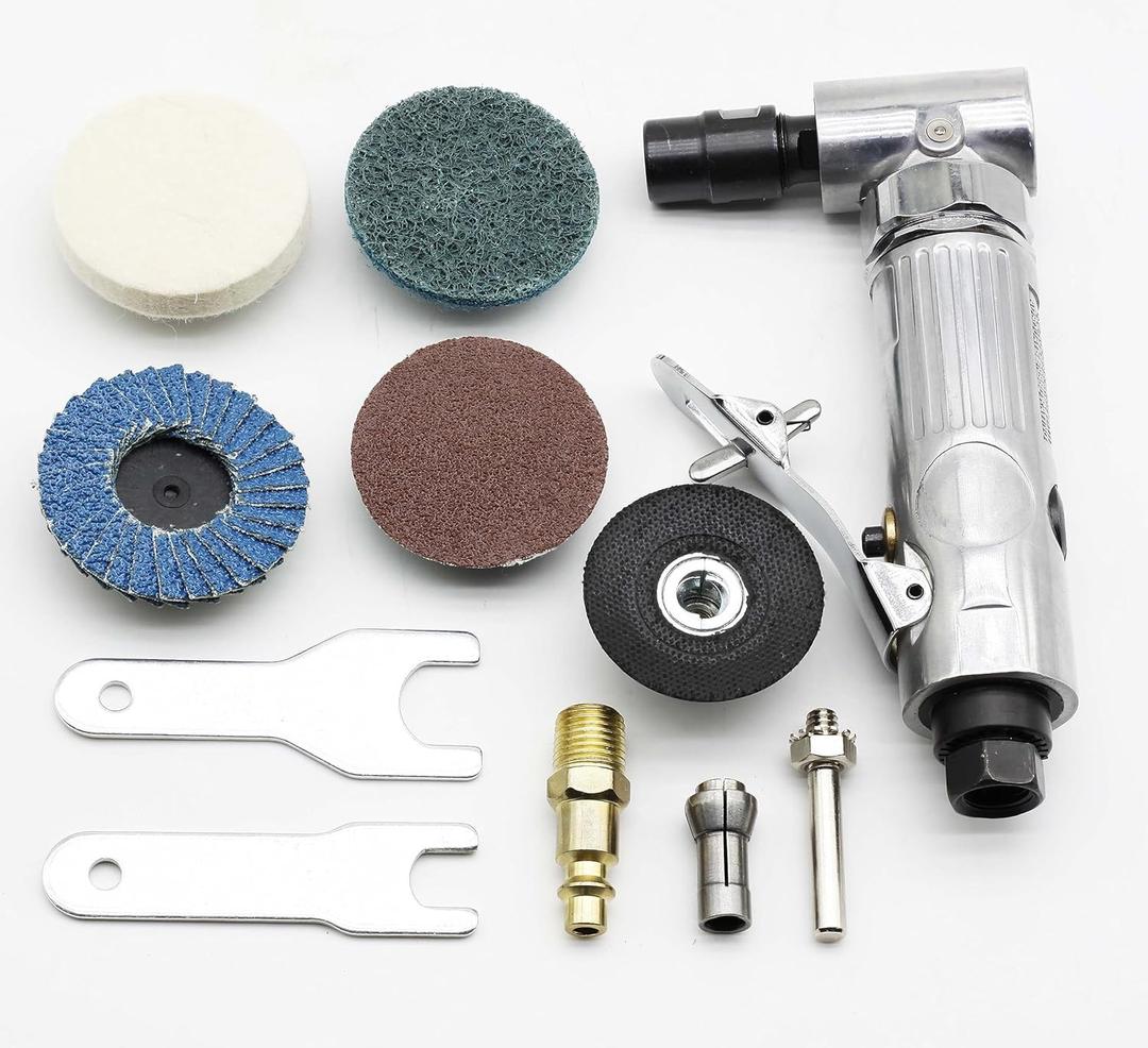 1/4 Inch Air Die Grinder  Lightweight Pneumatic Angle Grinder Tool for Metal, Deburring, Polishing, Grinding, with Safety Trigger