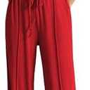 HBQ Women Summer 1 Piece Outfit Wide Leg Sweatpants Tracksuit Lounge Sets-M-Red, M