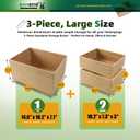 BAMOTTO CRAFTBAMBOO 3-Piece Large Bamboo Storage Box Set - 7.1in High Stackable Deep-Drawer Organizer, Lidless Bamboo Bin for Kitchen Cutlery Utensils Knives (14.6"x10.2"x7.1"*1 + 10.2"x7.3"x3"*2)