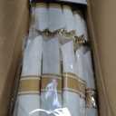 Rubtlamp 350 Pcs Clear Gold Plastic Plates, Disposable Dinnerware, Clear-Gold Plates Set Include 50 Dinner Platos 50 Dessert Platos, 50 Cups, 50 Pre Rolled Napkins with Cutlery Set for Party