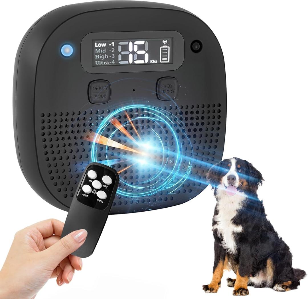 Tetra Dog Bark Deterrent Devices,Ultrasonic Anti Barking Device for Dogs, Rechargeable Barking Control Devices with Sensor & 60ft Remote Control