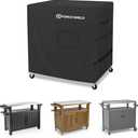 Porch Shield Outdoor Prep Table Cover –Waterproof Patio Dining Cart Cover Fitting Grill Stainless Steel Cart up to 40" L x 24" W x 30" H, Black