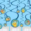 amscan Pokemon Hanging Swirl Decorations, Multicolor, 12 Count